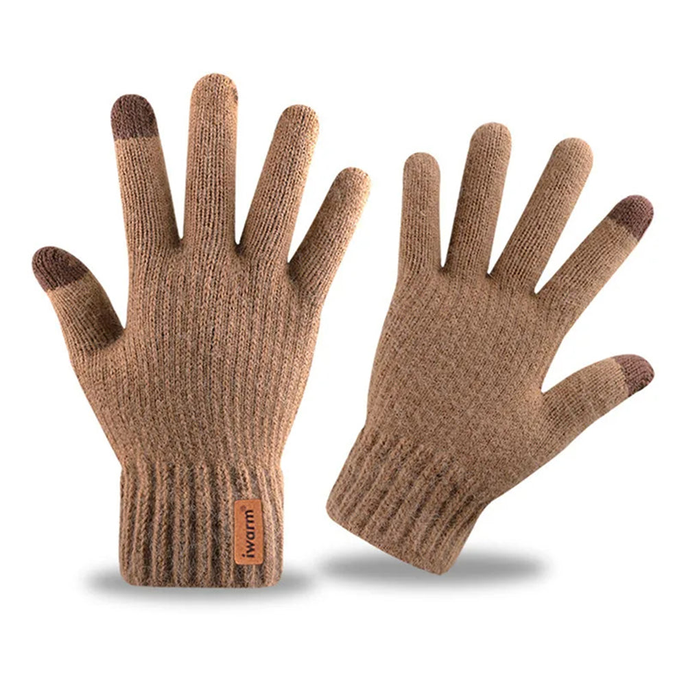 Iwarm ST0016 Touchscreen Winter Gloves, Size 22cm, Brown