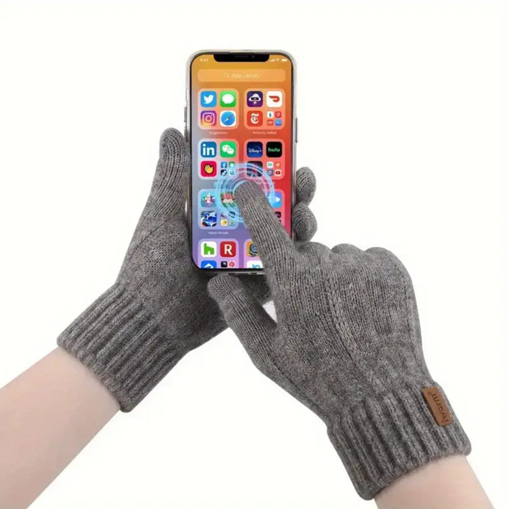 Iwarm ST0016 Touchscreen Winter Gloves, Size 22cm, Brown