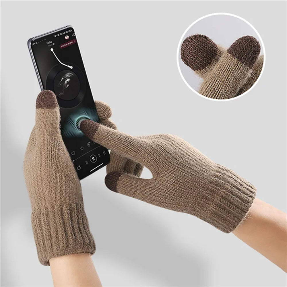 Iwarm ST0016 Touchscreen Winter Gloves, Size 22cm, Brown