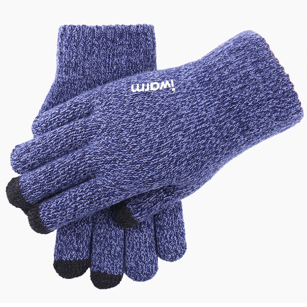 Dotykové zimní rukavice Iwarm ST0018, velikost 23 cm, modré