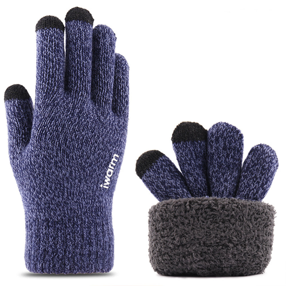 Dotykové zimní rukavice Iwarm ST0018, velikost 23 cm, modré