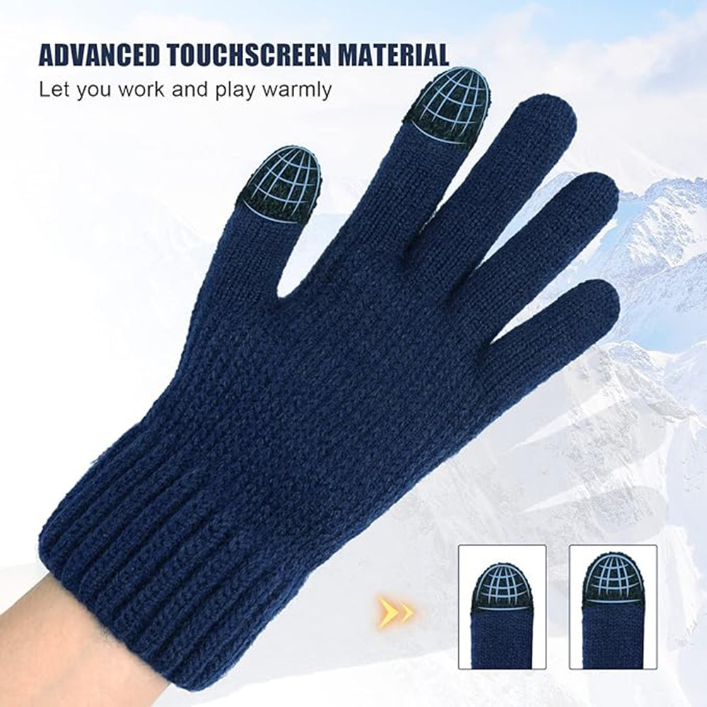 Unisex zimní dotykové rukavice Techsuit ST0012, velikost 22 cm, tmavě modré