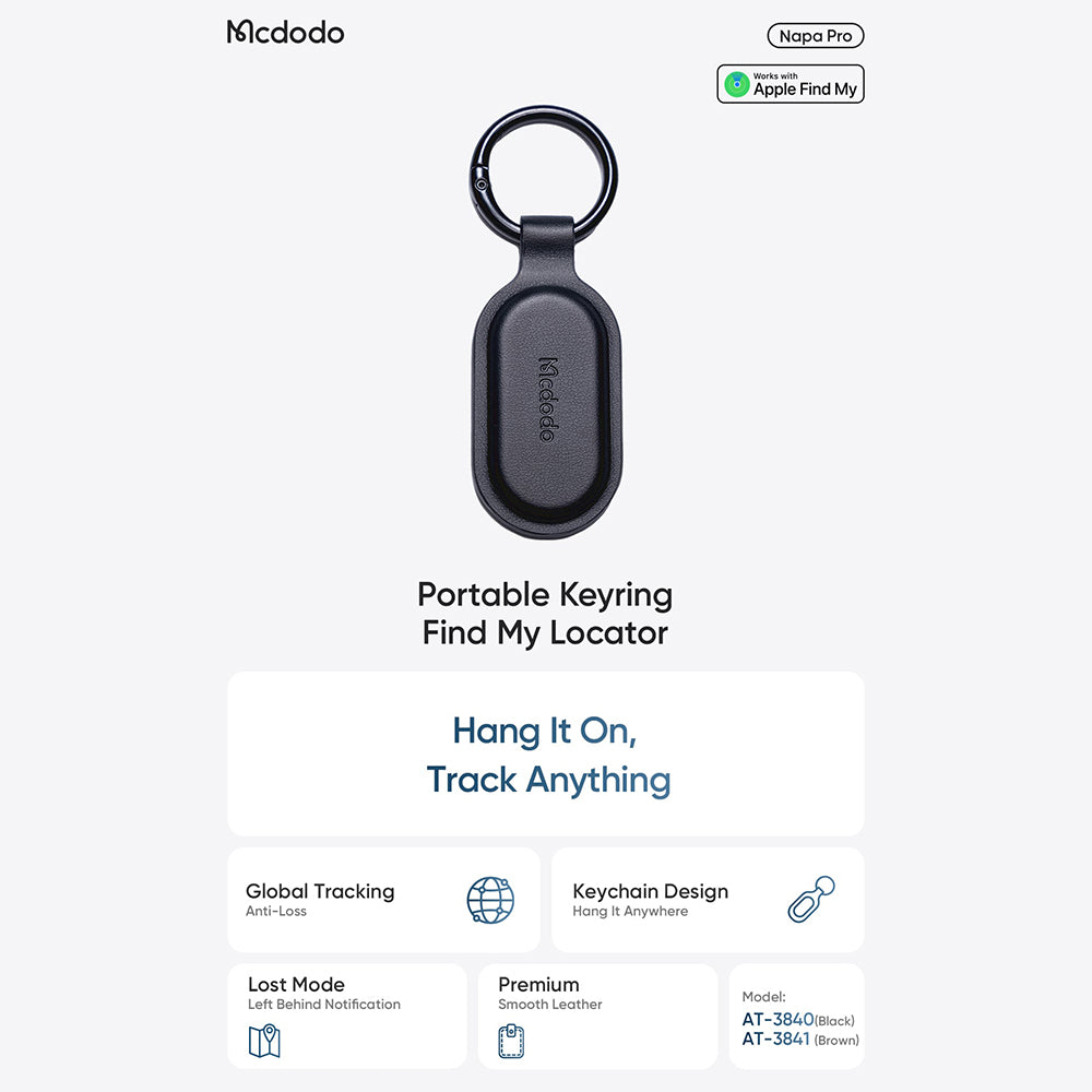 Mcdodo SmartTag Klíčenka Napa Pro AT-3840 pro iOS Series, Černá