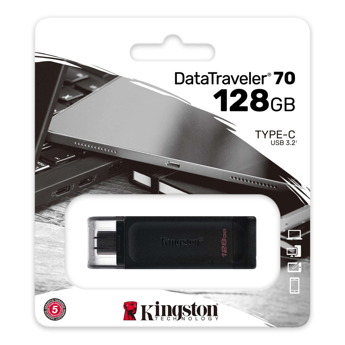 Externí paměť USB-C Kingston DT70, 128Gb DT70/128GB