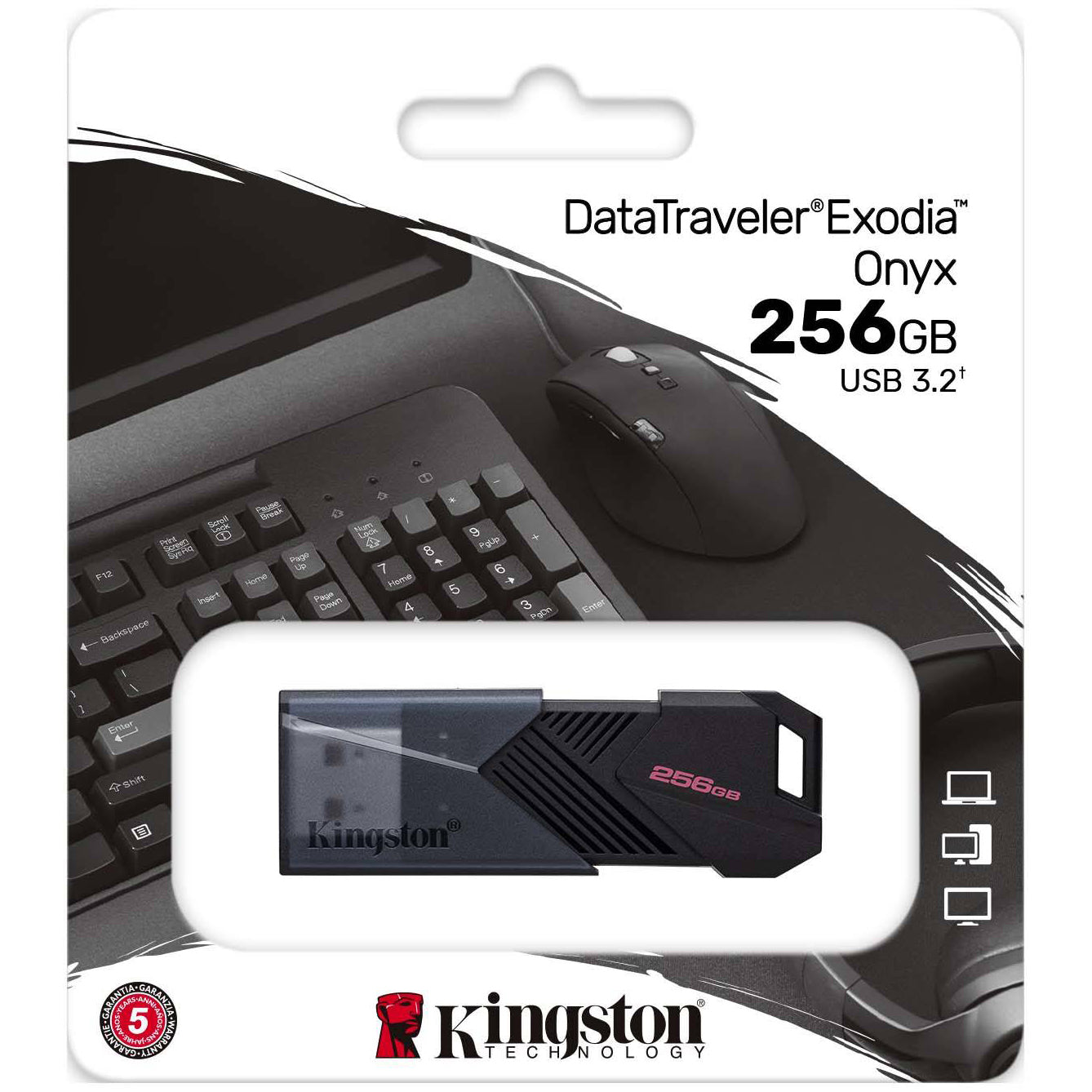 Kingston Exodia Onyx USB-A 3.0 Externí paměť Kingston Exodia Onyx, 256Gb DTXON/256GB