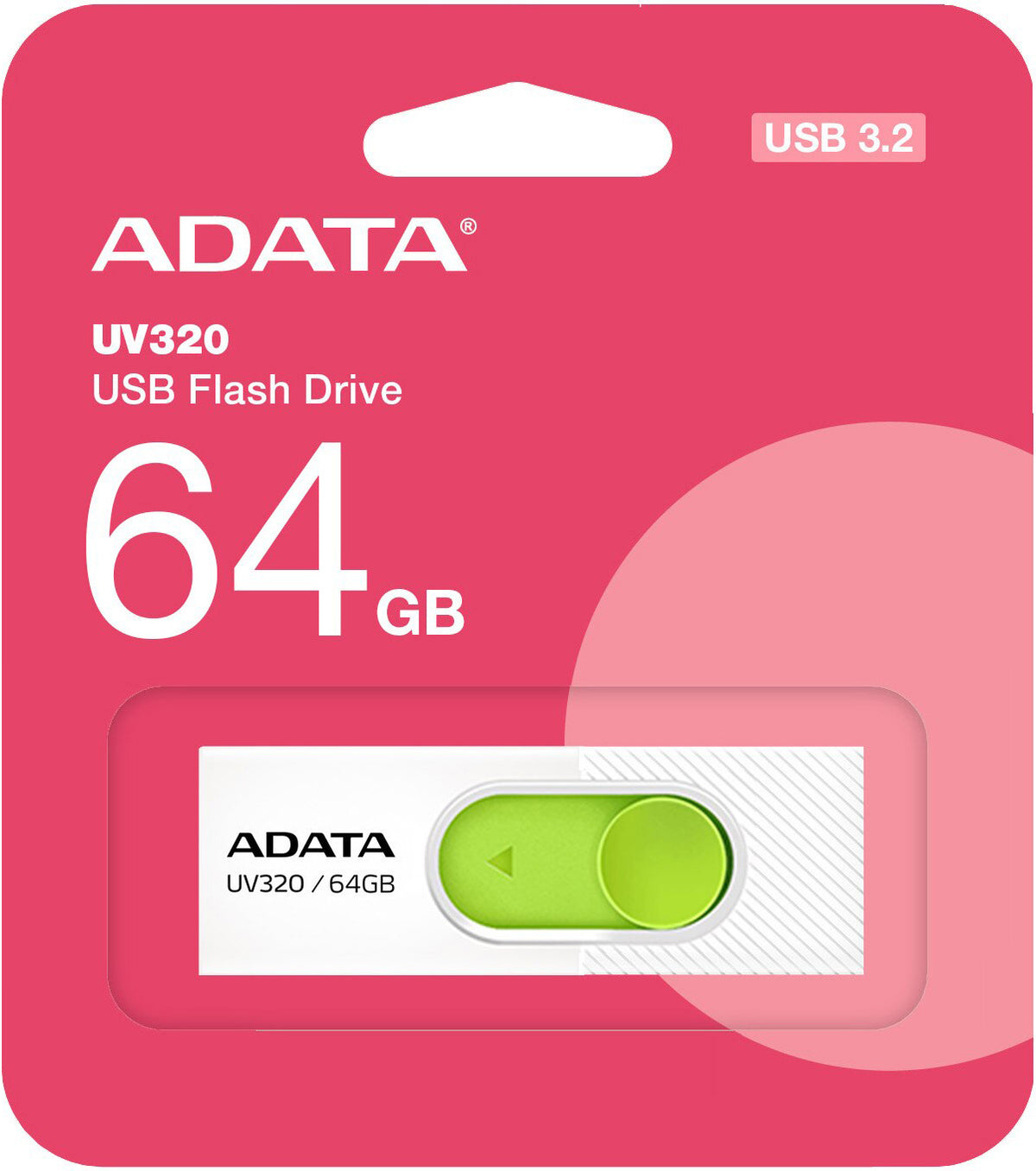 Externí paměť USB-A 3.2 Adata UV320, 64Gb AUV320-64G-RWHGN