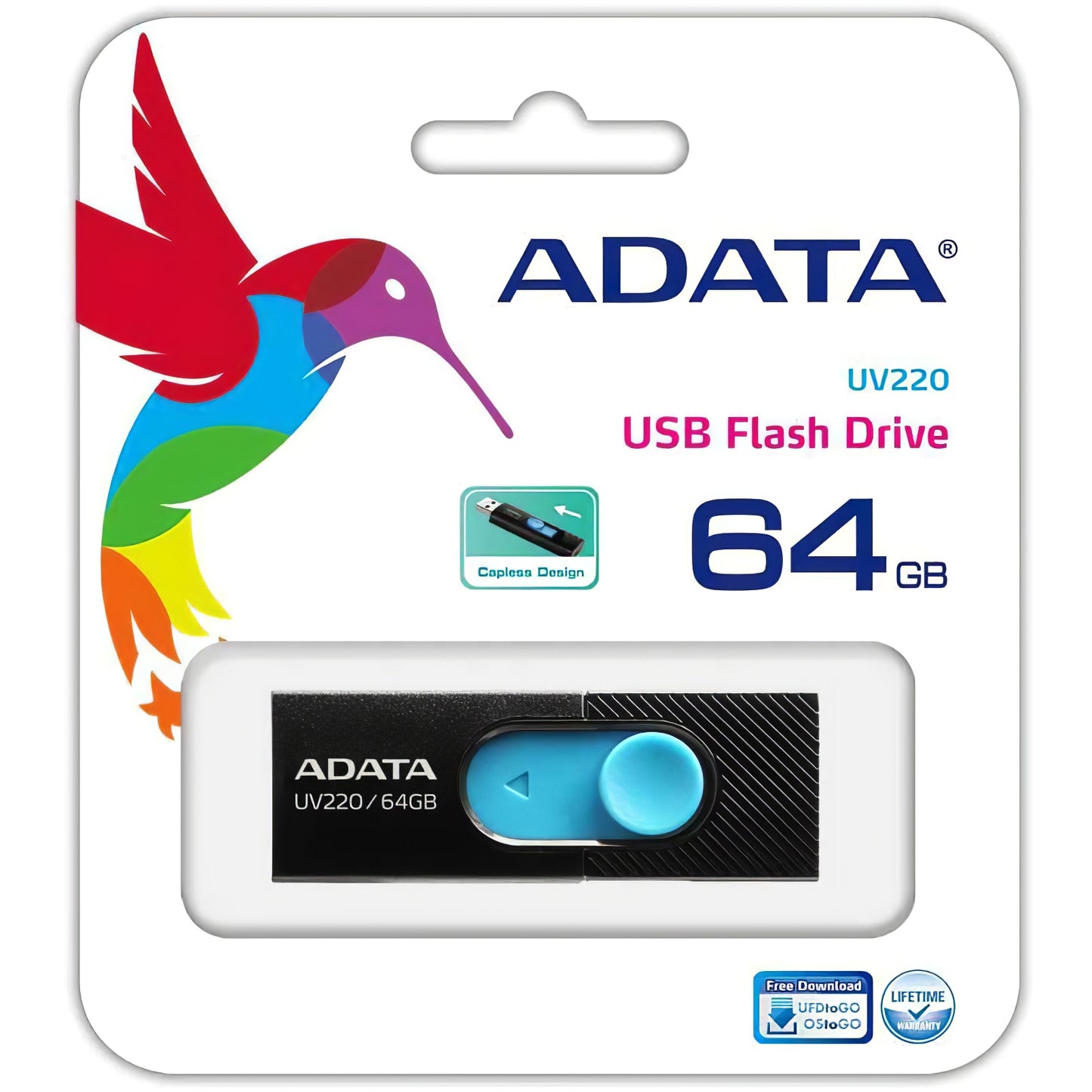 Externí paměť USB-A Adata UV220, 64Gb AUV220-64G-RBKBL