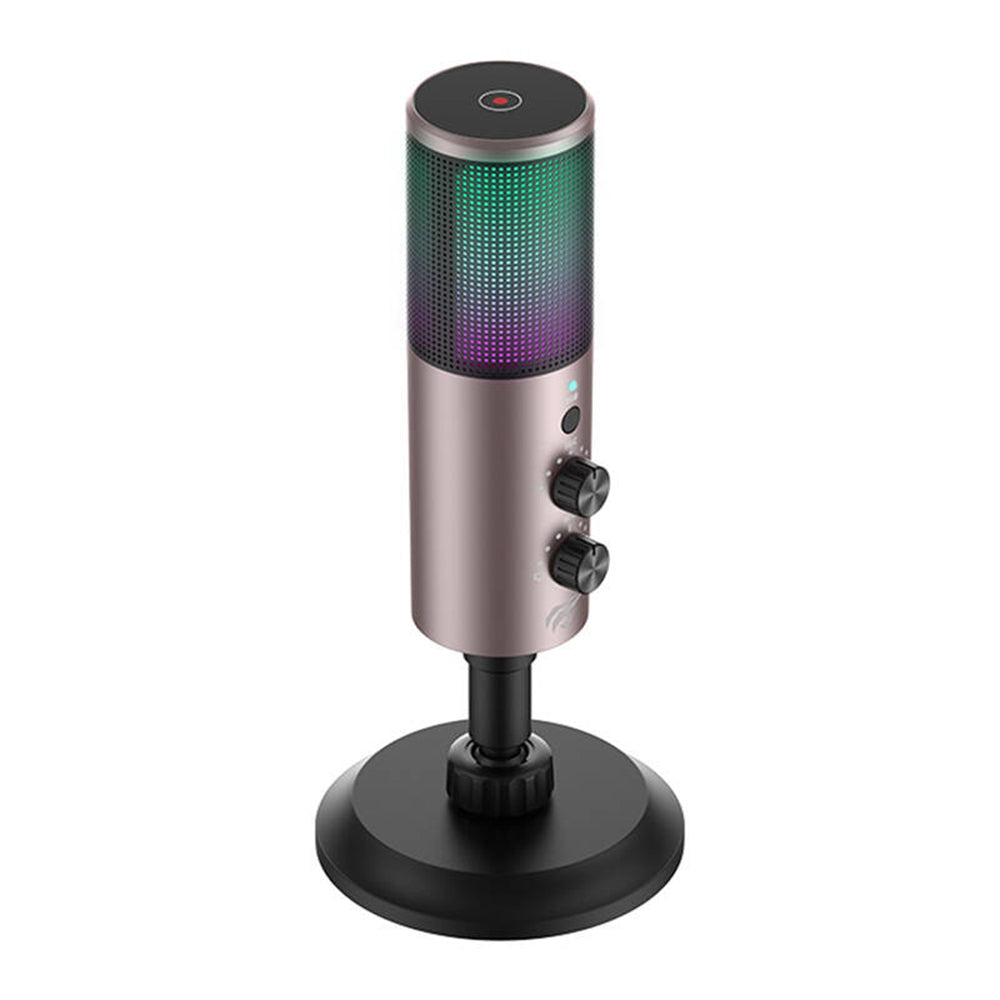 Herní mikrofon HAVIT GK61, RGB, USB-C, Šedý