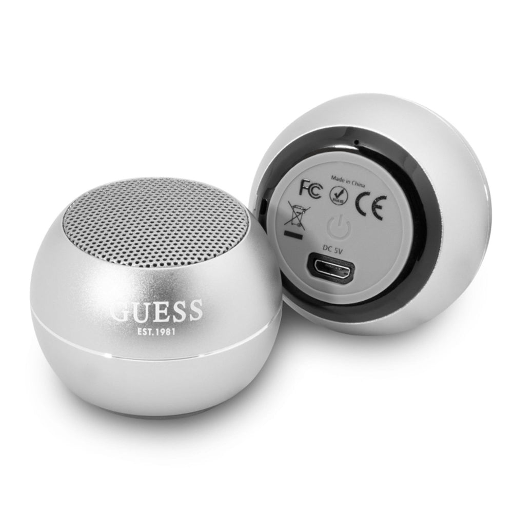 Přenosný Bluetooth reproduktor Guess, 3W, stříbrný