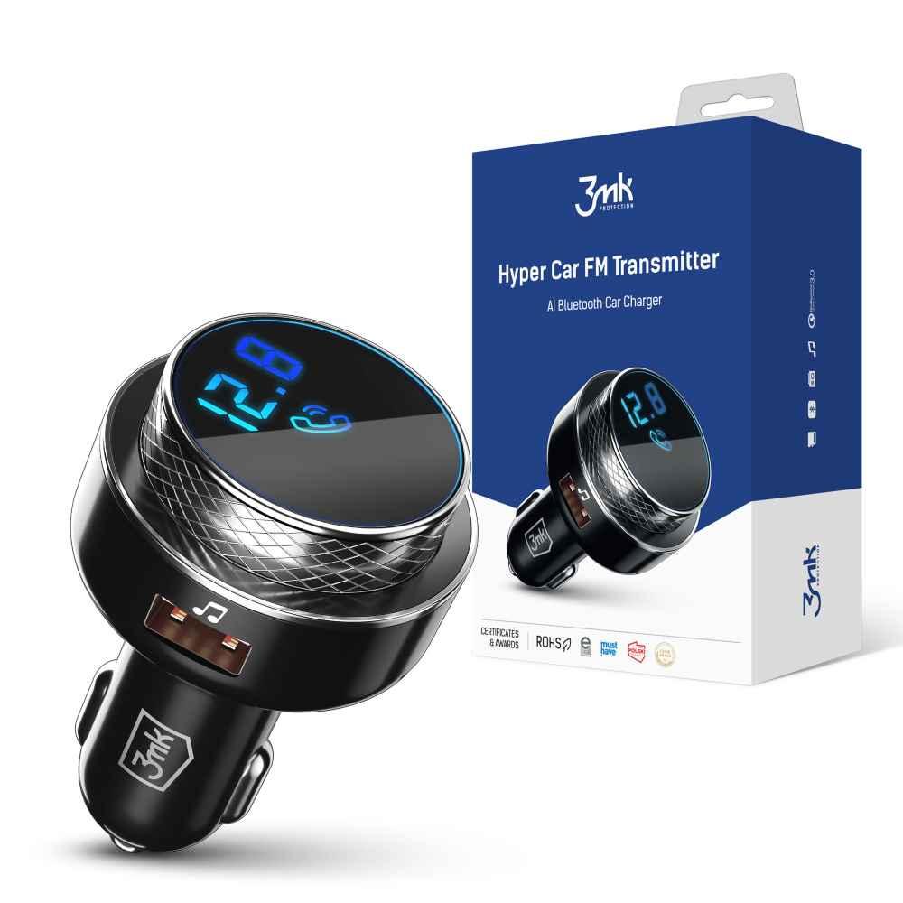 Bluetooth FM modulátor 3MK Hyper Car, 2 x USB-A - 1 x microSD