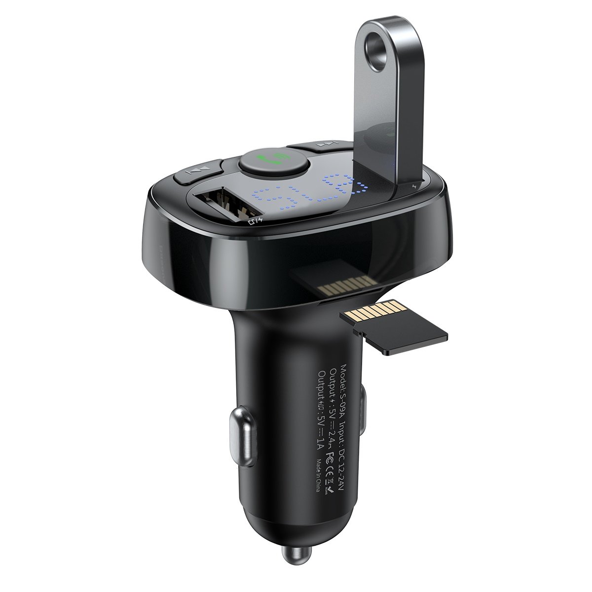 FM Bluetooth modulátor Baseus S-09A, 2 x USB-A - 1 x microSD CCMT000001