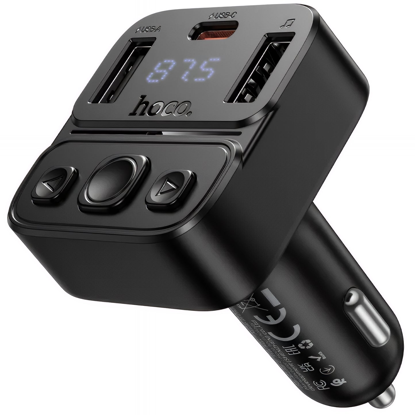 Modulátor FM Bluetooth HOCO E87, 2 x USB-A - 1 x USB-C