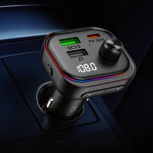 FM Bluetooth modulátor Tech-Protect CC07, 2 x USB-A - 1 x USB-C