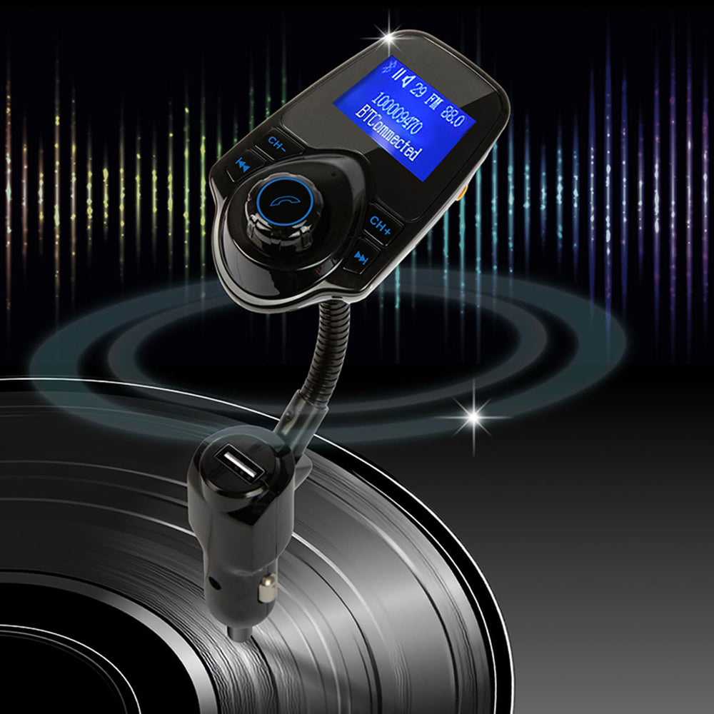 FM modulátor Bluetooth Techsuit MFM4, 1 x USB-A - 1 x 3,5mm - 1 x microSD, Černý