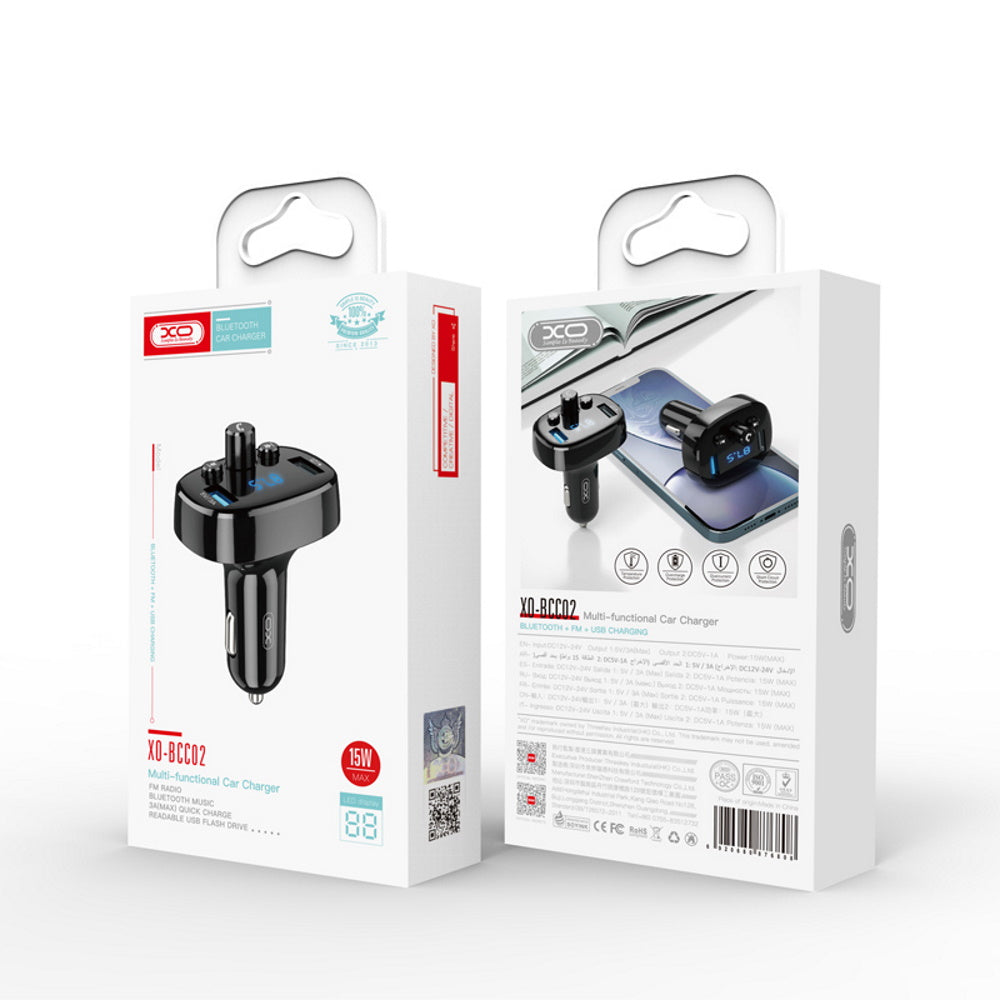 FM modulátor Bluetooth XO Design BCC02, 2 x USB-A