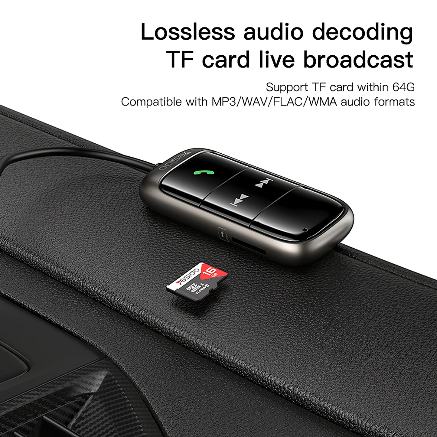 FM modulátor Bluetooth Yesido YAU32, 1 x 3.5mm - 1 x microSD