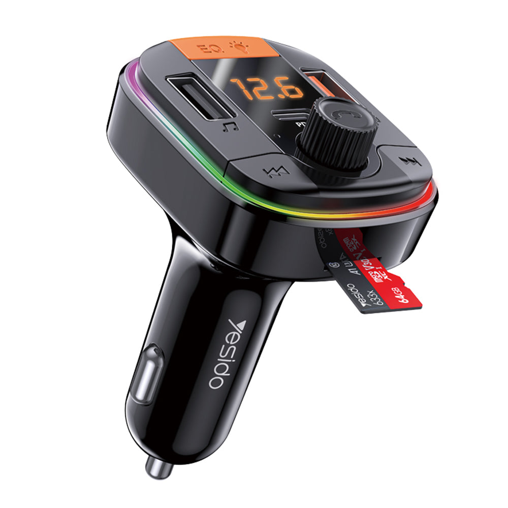 FM modulátor Bluetooth Yesido Y45, 2 x USB-A - 1 x USB-C - 1 x microSD
