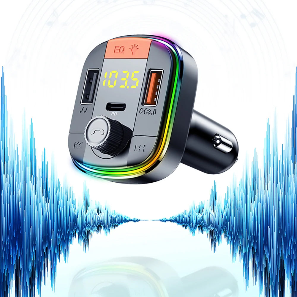 FM modulátor Bluetooth Yesido Y45, 2 x USB-A - 1 x USB-C - 1 x microSD