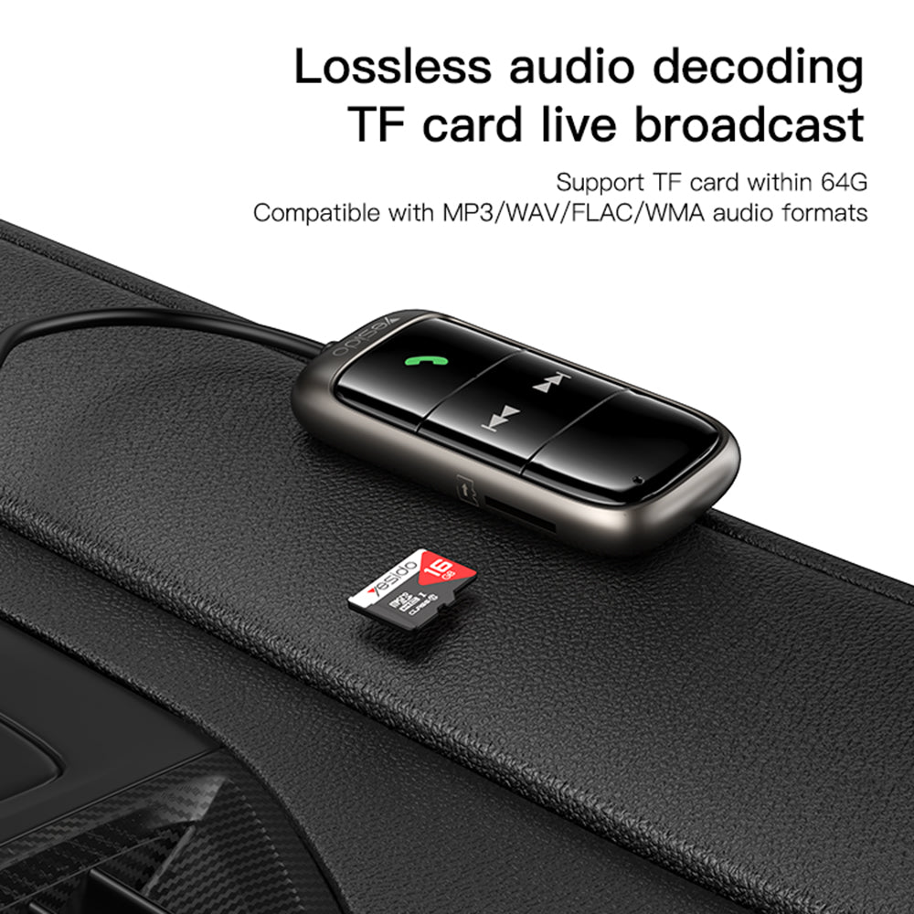 FM modulátor Bluetooth Yesido YAU32, 1 x 3.5mm - 1 x microSD