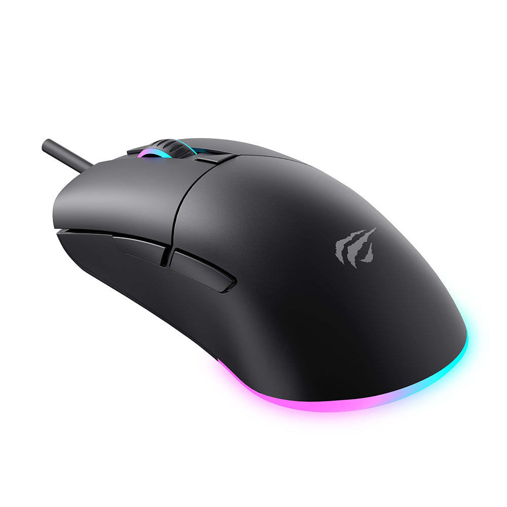 Herní myš Wired USB HAVIT MS1038, RGB, 1200DPI - 7200DPI, 1.6m, černá