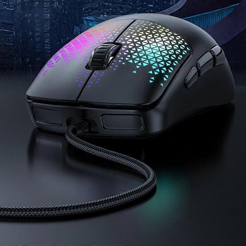 Herní myš Yesido KB32 s kabelem USB, RGB, 7200DPI, černá