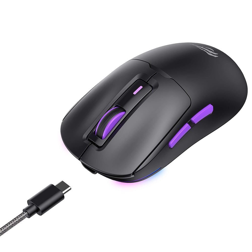 Bezdrátová herní myš HAVIT MS969WB, RGB, 1000DPI - 16000DPI, BT / Wi-Fi / kabelové připojení, černá