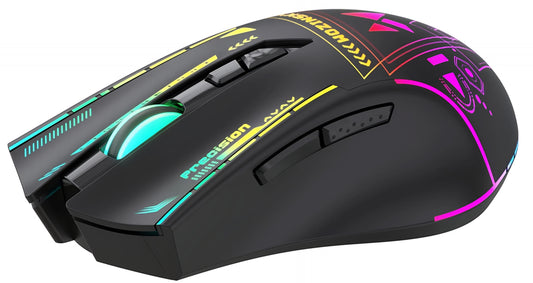 Bezdrátová herní myš WZK WMGB-3200, 3200DPI, RGB, černá