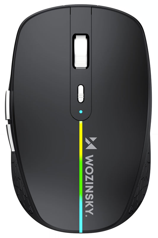 Bezdrátová herní myš WZK WMGK-1132, 1600DPI, RGB, BT / Wi-Fi, černá