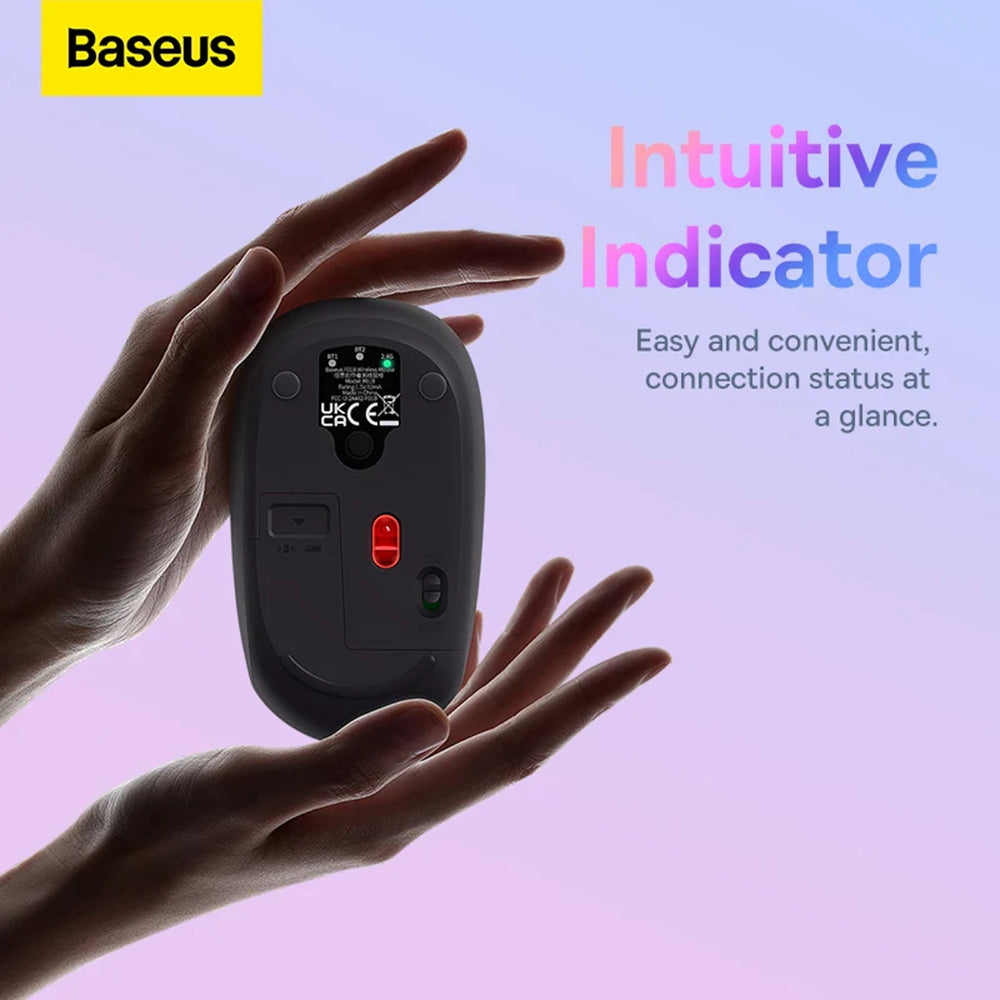 Bezdrátová myš Baseus F01B Tri-Mode, 1600DPI, BT / Wi-Fi, růžová B0105555503413-00