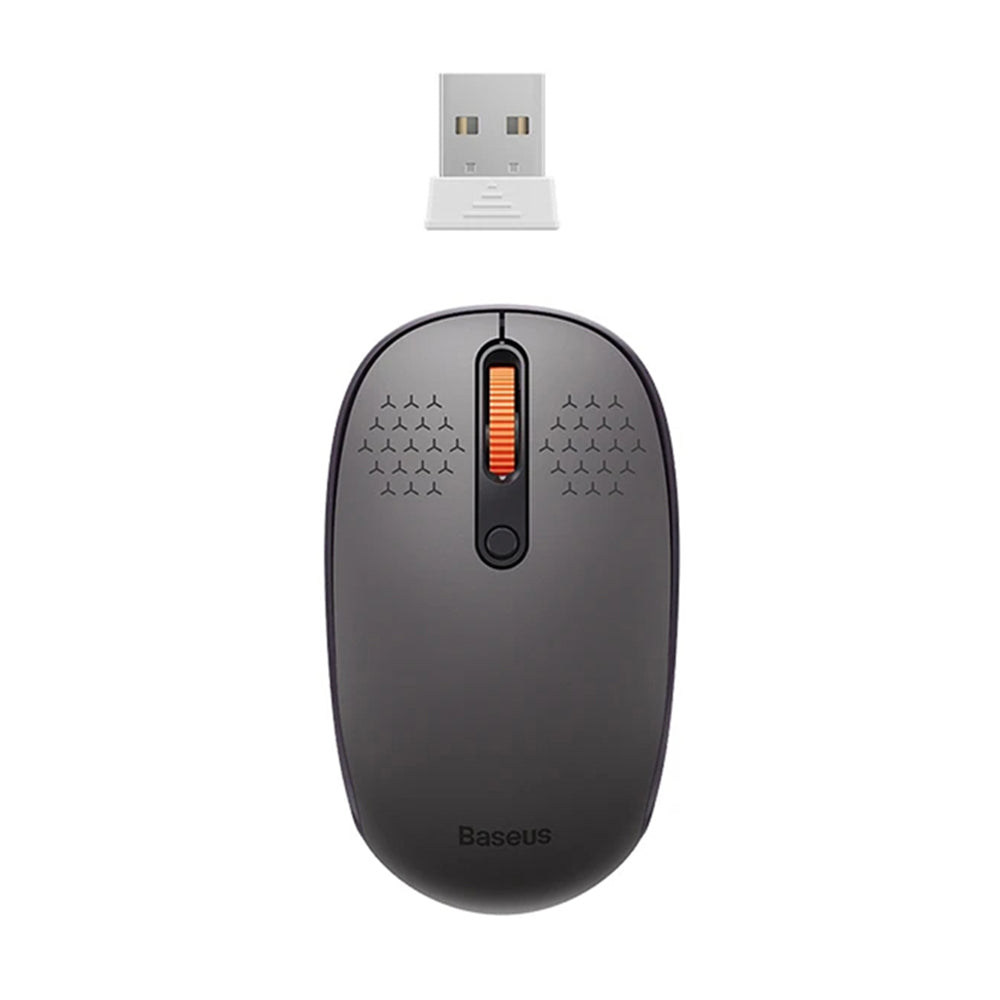 Baseus F01B třírežimová bezdrátová myš, 1600DPI, BT / Wi-Fi, šedá B0105555503833-00