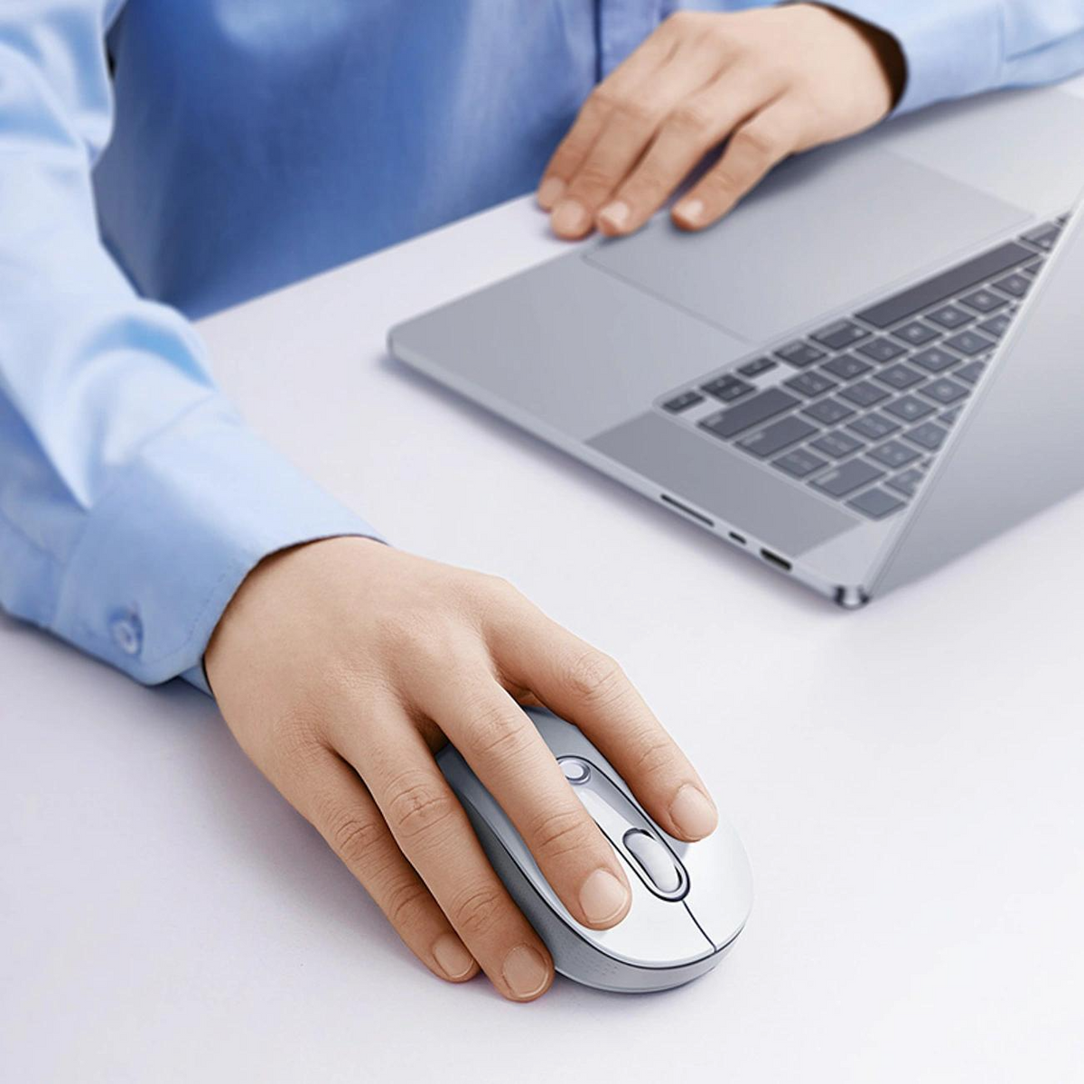 Bezdrátová myš Baseus F02, 4000DPI, BT / Wi-Fi, Bílá B0203202