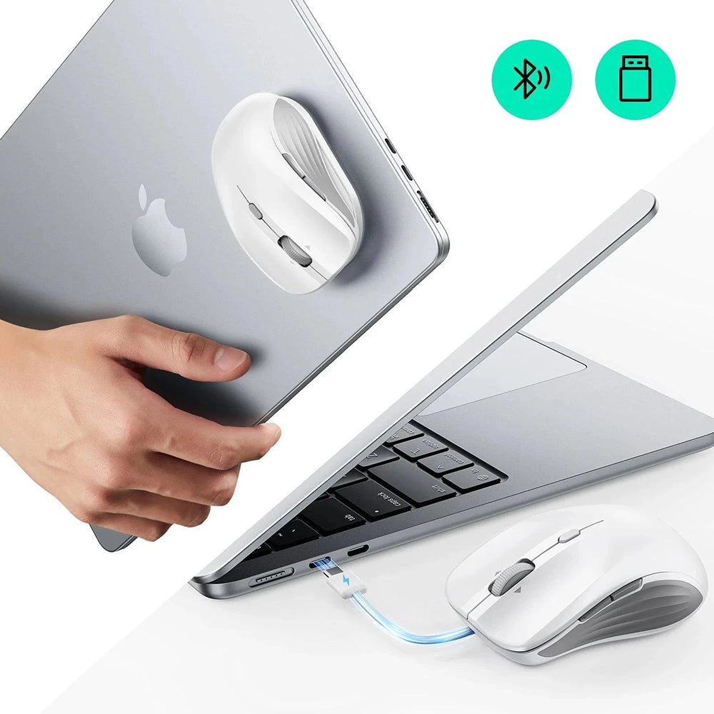 Bezdrátová myš ESR MagMouse, 800DPI - 4800DPI, BT / Wi-Fi, Bílá