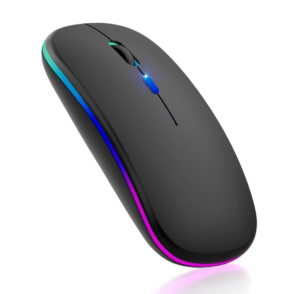 Bezdrátová myš Techsuit M1, RGB, 1600DPI, BT / Wi-Fi, černá