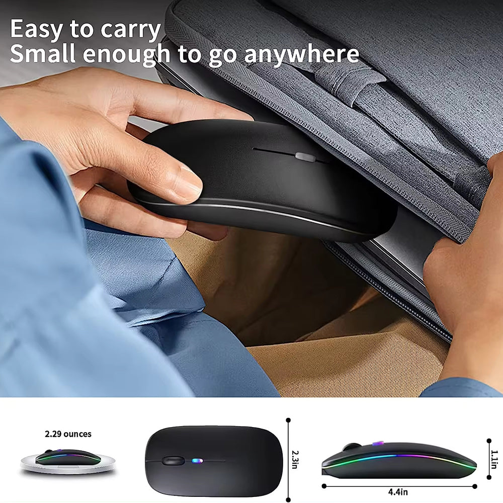 Bezdrátová myš Techsuit M1, RGB, 1600DPI, BT / Wi-Fi, černá