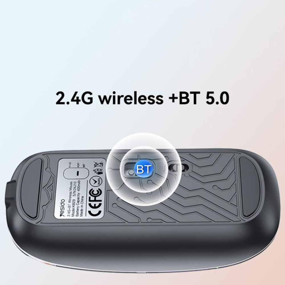 Bezdrátová myš Yesido KB29, 800DPI - 1600DPI, BT / Wi-Fi, černá