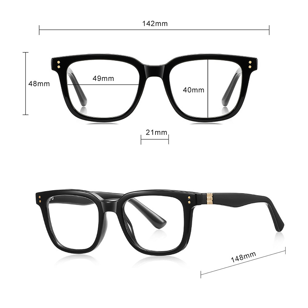 Techsuit 2225 Men's Computer Glasses, Anti-Blue Light, Black