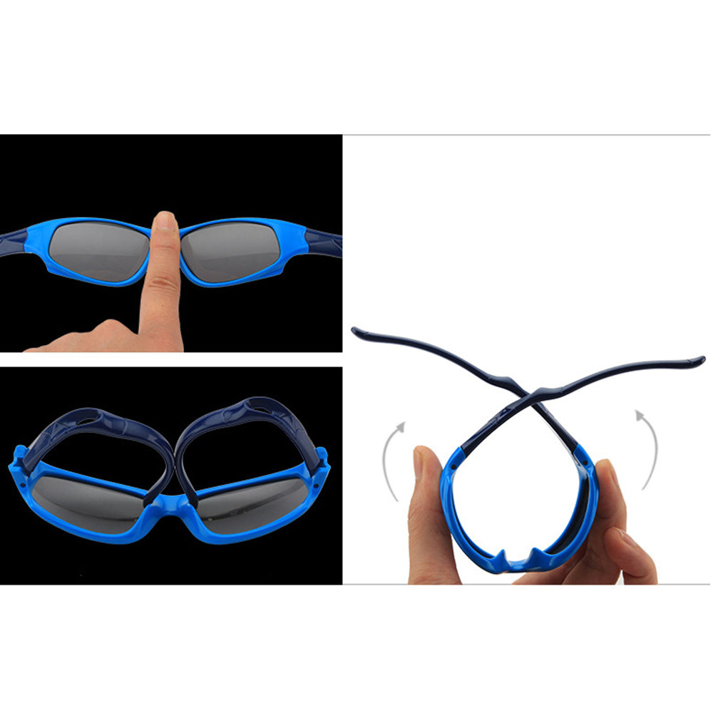 Dětské sportovní sluneční brýle Techsuit 816-C5, polarizované, modro-žluté