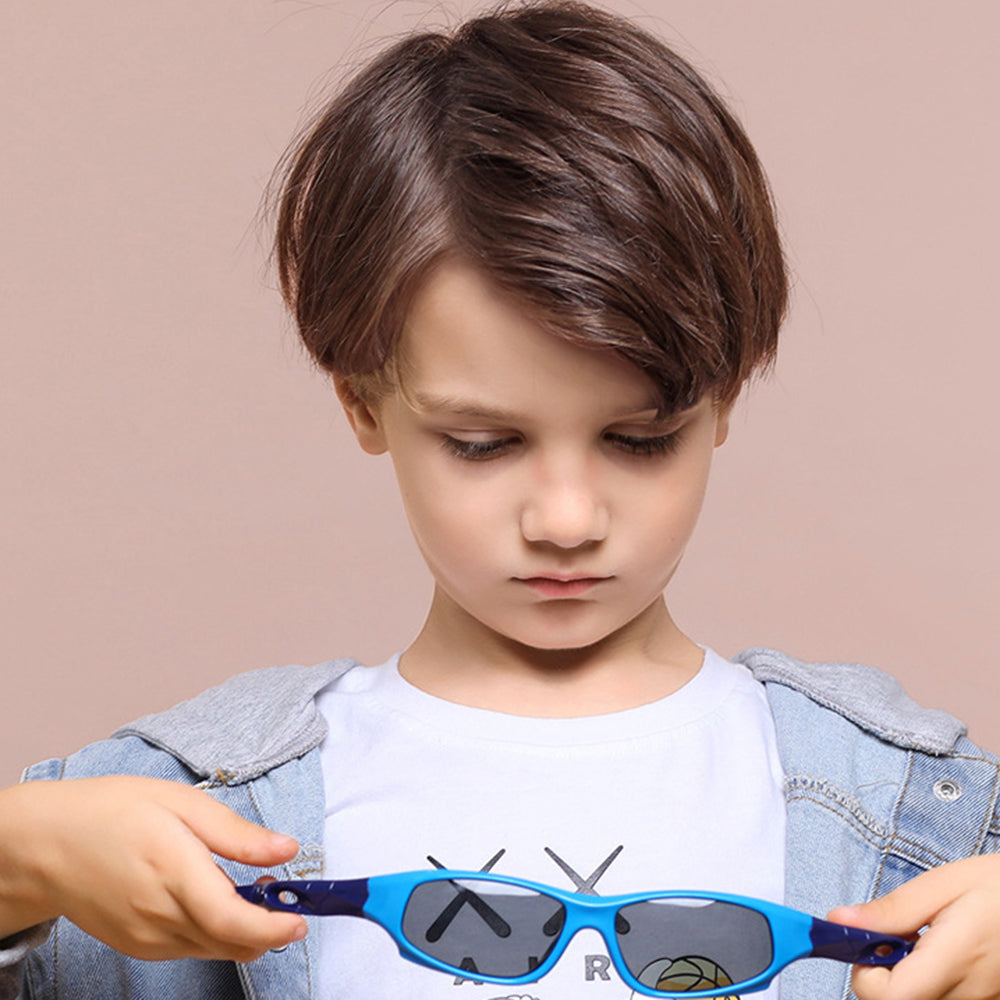 Dětské sportovní sluneční brýle Techsuit 816-C8, polarizované, oranžovo-bílé