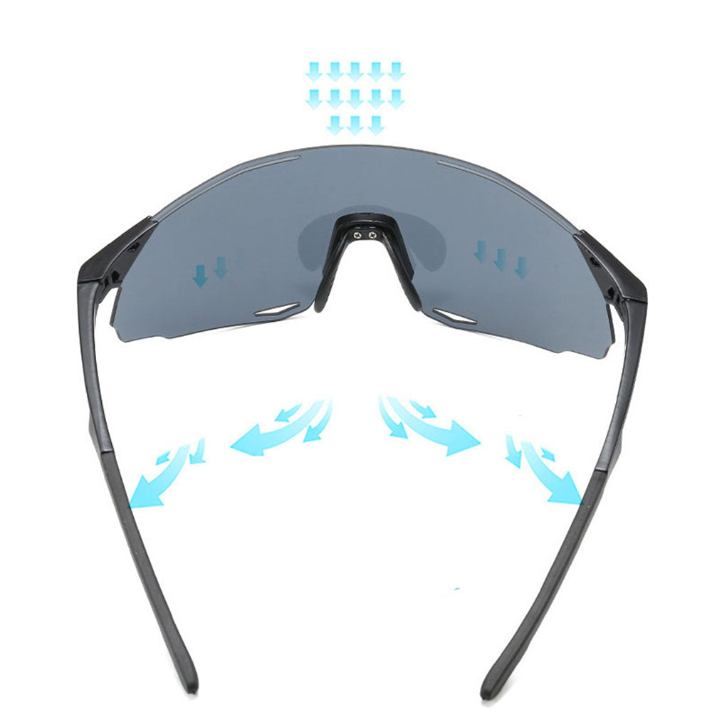 Unisex cyklistické brýle Techsuit 8853, černo-stříbrné