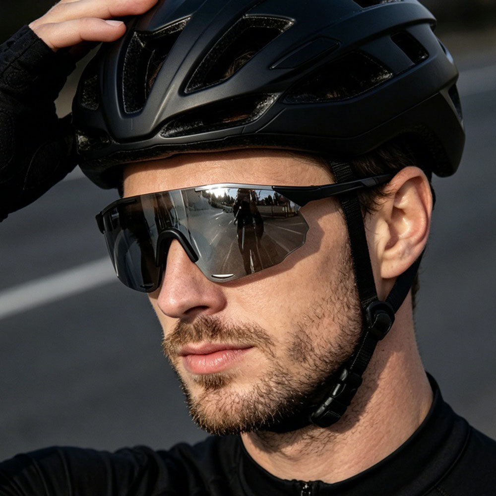 Unisex cyklistické brýle Techsuit 8853, černo-šedé