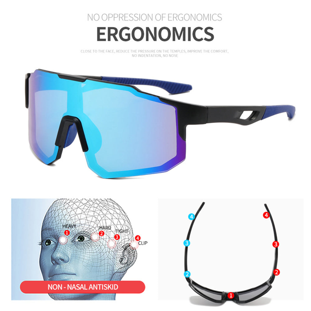 Unisex cyklistické brýle Techsuit 9337, UV ochrana, černo-modré