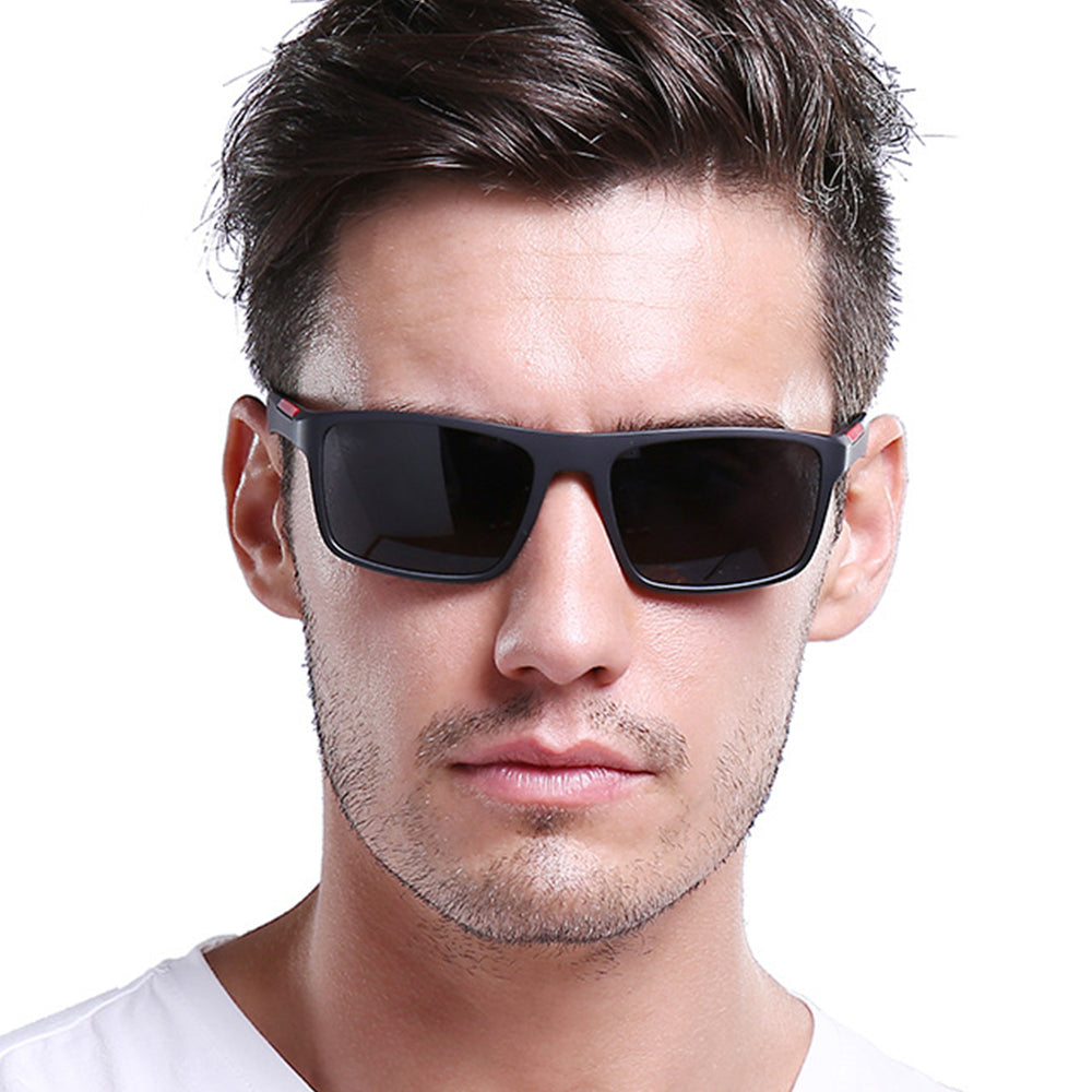 Pánské sluneční brýle Techsuit TR90 (MM101), polarizované, UV ochrana, modro-červené