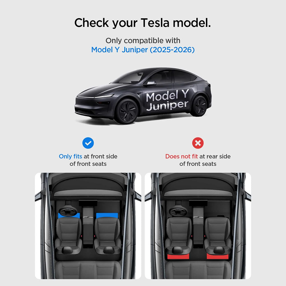 Spigen TO222J Car Organizer with Under-Seat Mount for Tesla Y Juniper, Set of 2 pieces