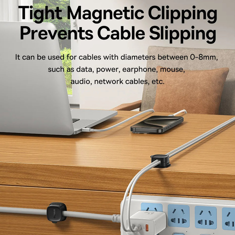 Organizátor kabelů Baseus Lite Magnetic, sada 3 kusy, bílá B01331106211-00