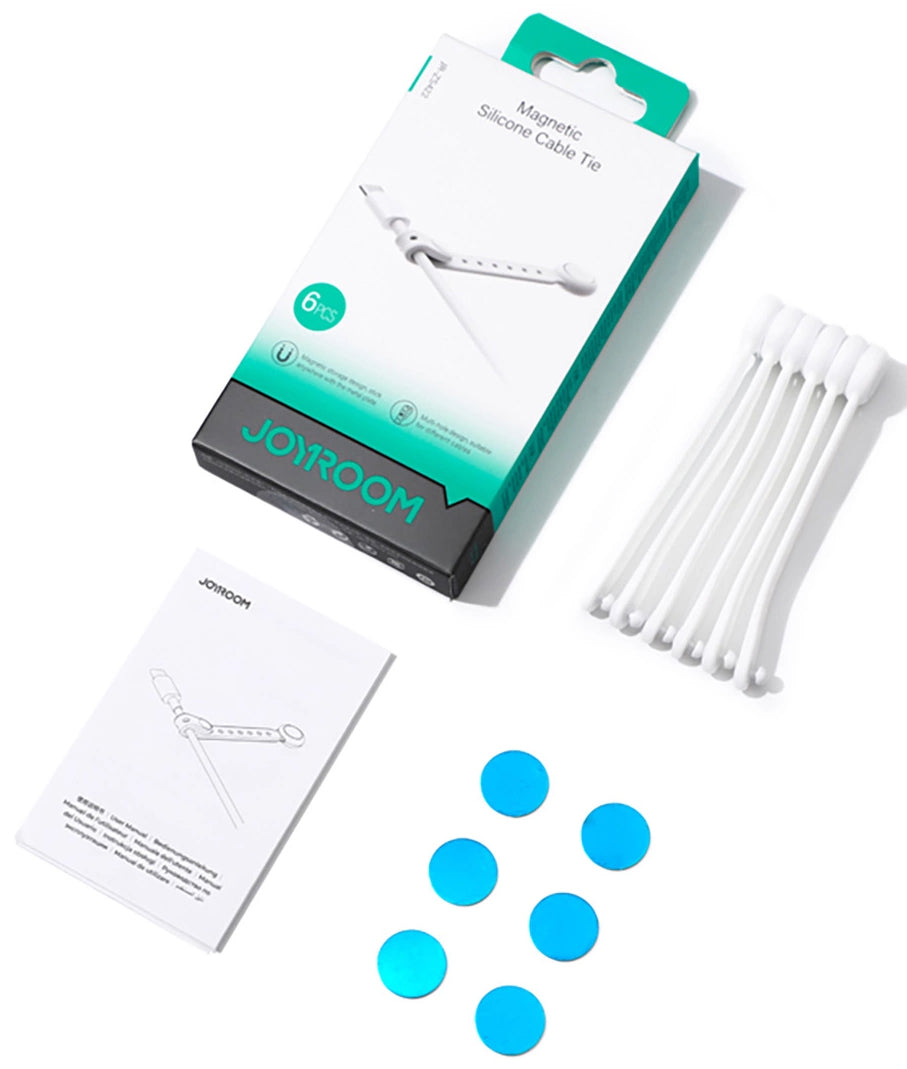 Organizátor kabelů Joyroom JR-ZS422, Magnetický, Sada 6 kusů, Bílá