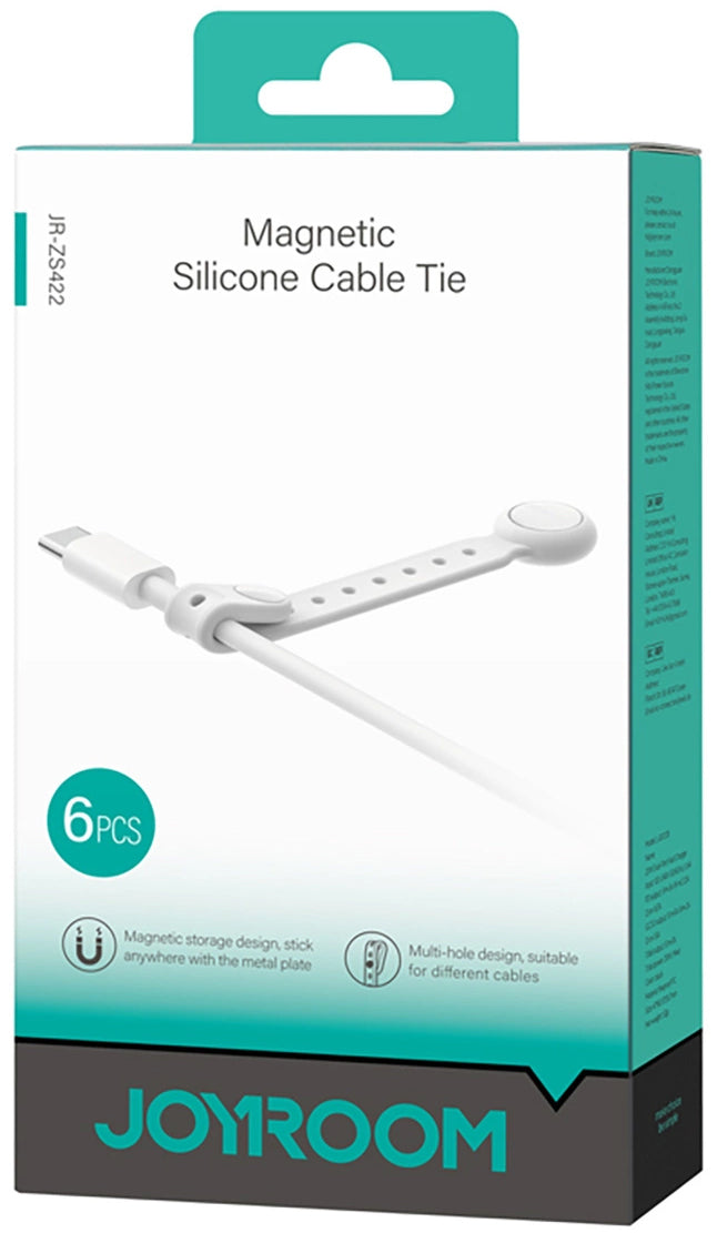 Organizátor kabelů Joyroom JR-ZS422, Magnetický, Sada 6 kusů, Bílá