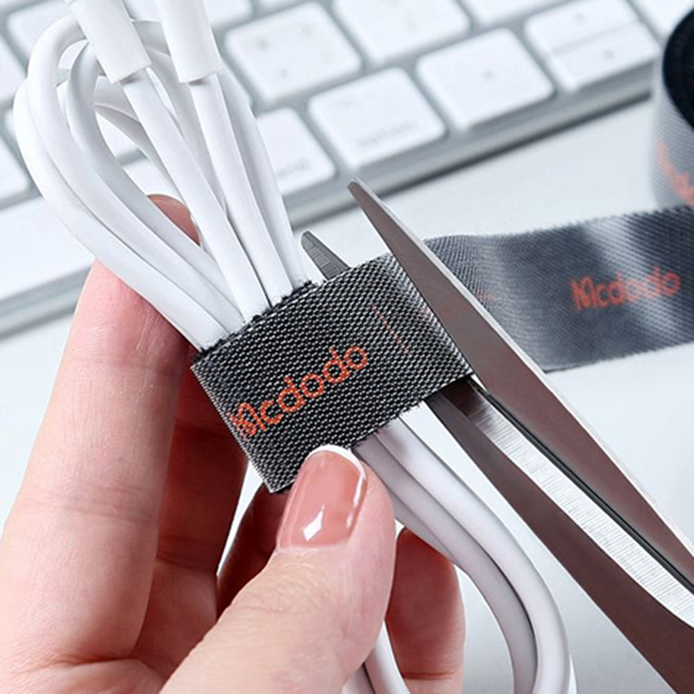 Organizátor kabelů McDodo VS-0960 Belt, Velcro, 1m, Černý