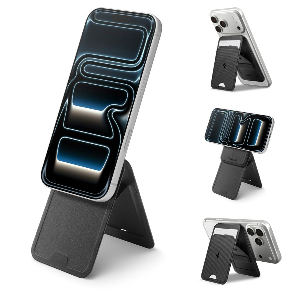 Peněženka MagSafe, Spigen, Slim Fold Tripod S314-3, Černá AFA10751