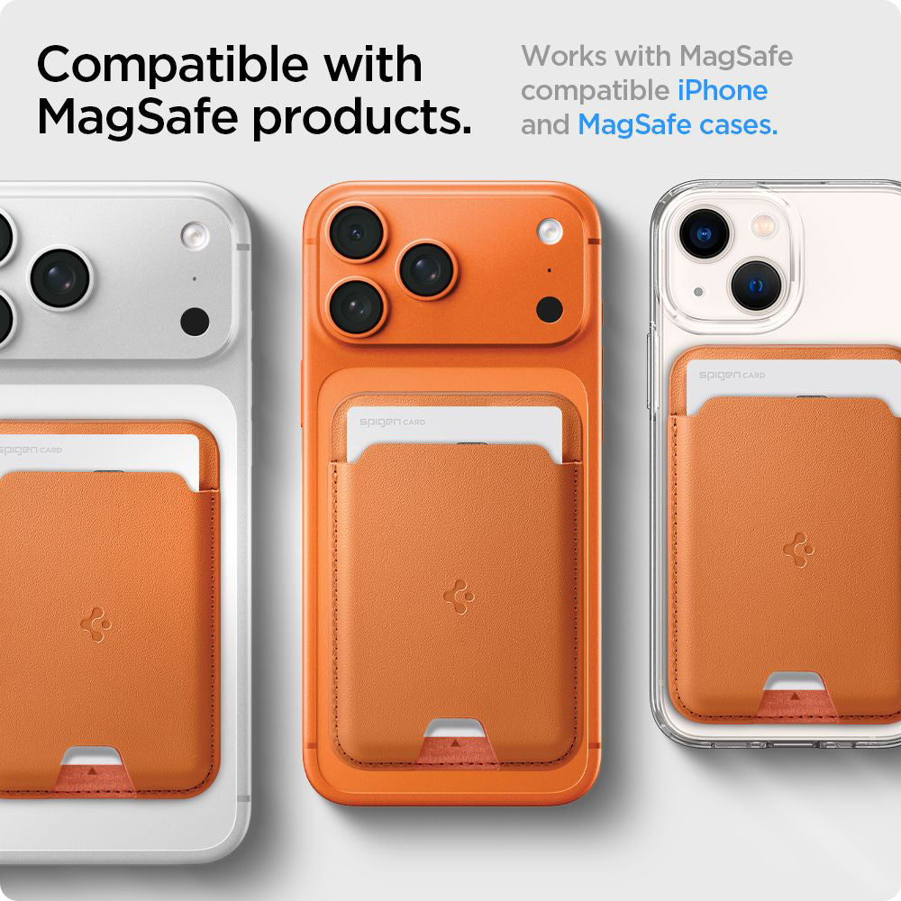 Peněženka MagSafe, Spigen, Valentinus MagFit 3 karty, Oranžová AFA11339