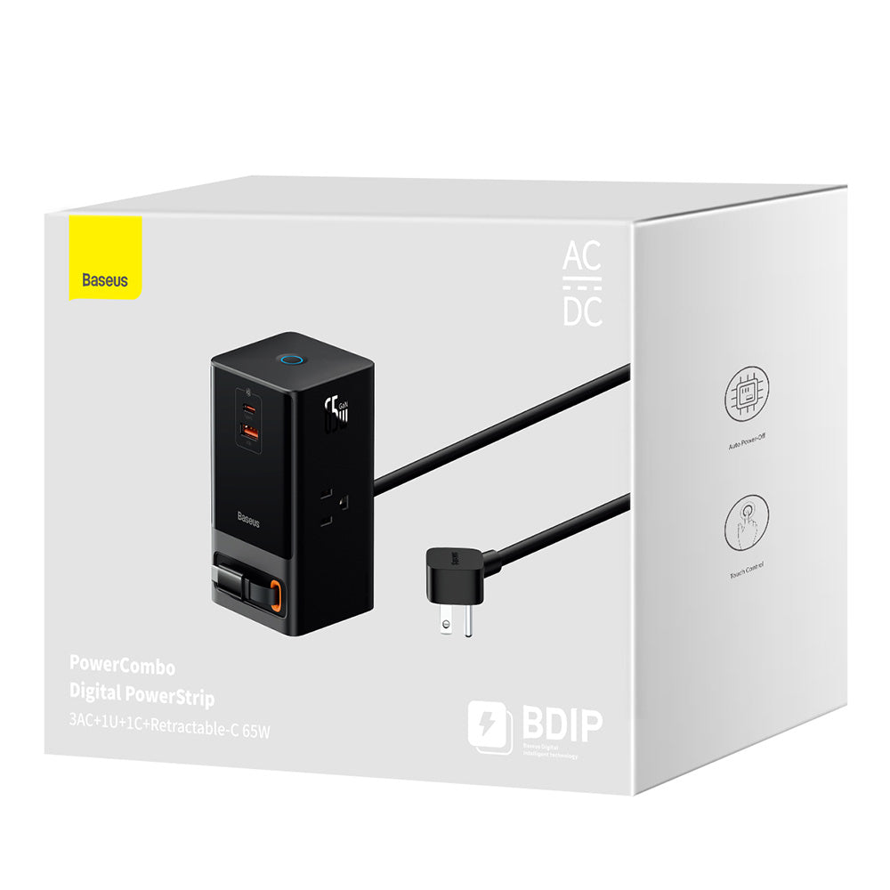 Prodlužovací kabel Baseus PowerCombo US, 3 x zásuvky, černý PSLR000101
